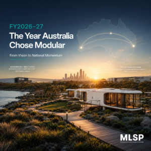 Luxury MLSP modular cabin in a Western Australian caravan park representing Australia's modular construction growth following major WA and NSW government investments.