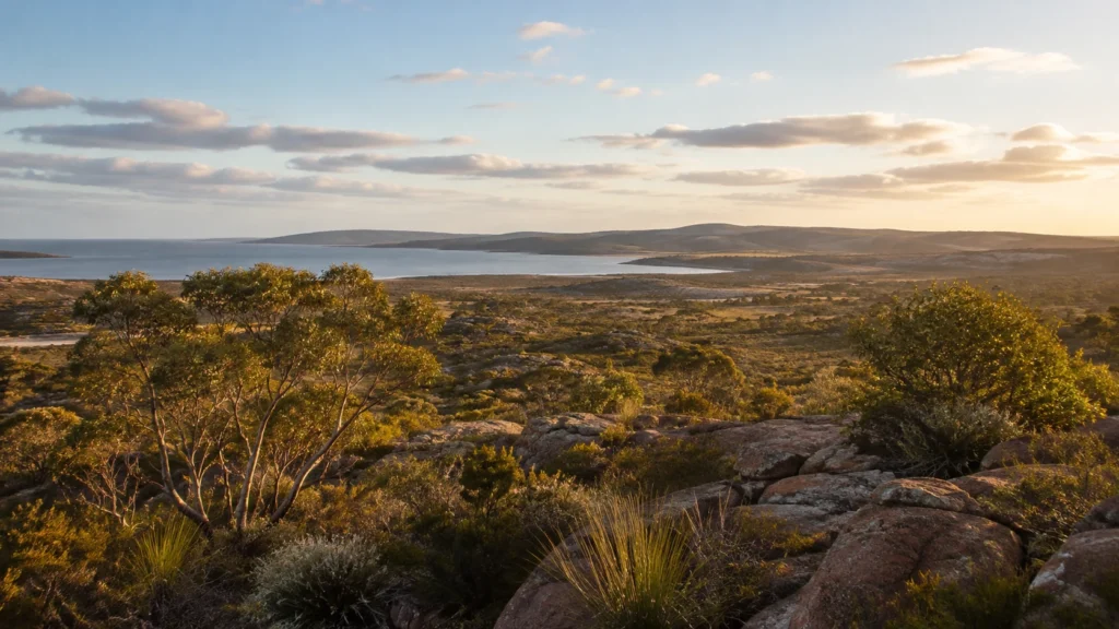 Western Australian coastal landscape at golden hour