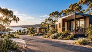 Modular cabin accommodation in a Western Australian caravan and holiday park